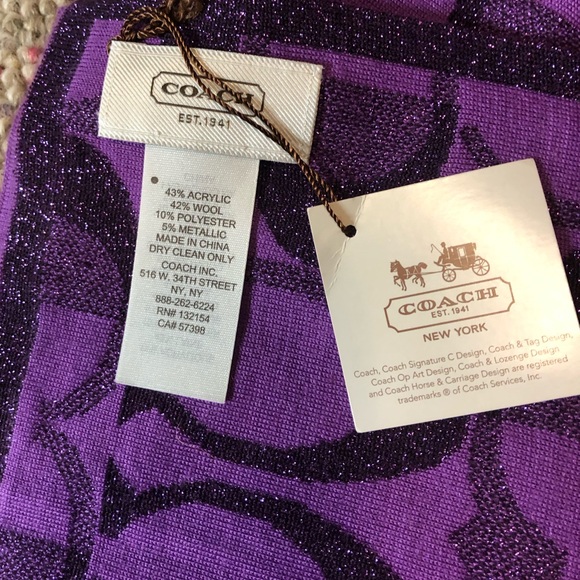 🎉 HP 🎉 🆕 Coach Tonal Dream Signature C Knit Scarf - Picture 6 of 7